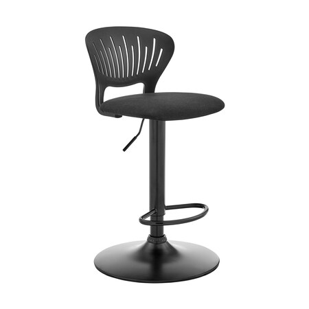 Armen Living Padua Adjustable Black Upholstery Swivel Stool LCPDBABLBL